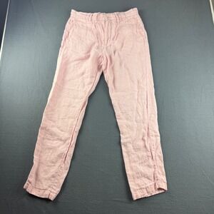 Porter & Ash Pants Men's 30x30 Pink Linen Drawstring Casual Summer Beach Light